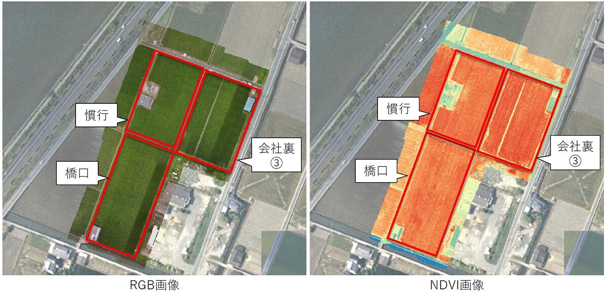 撮影したセンシング画像